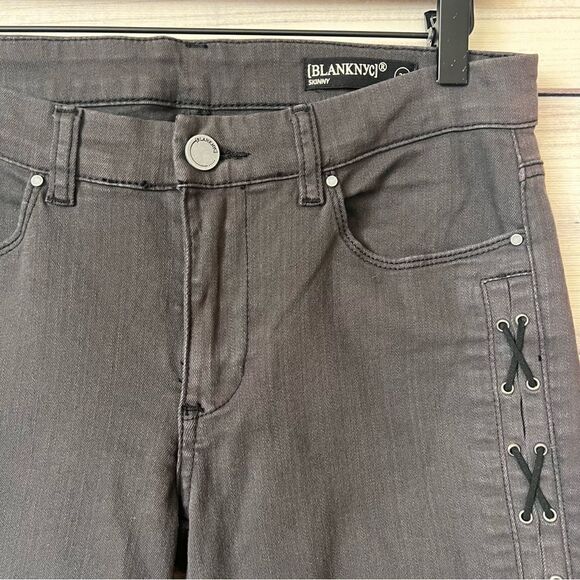 Blank NYC Faded Black Lace Up Skinny Jeans - Picture 8 of 12